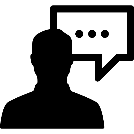 Man with speech bubble